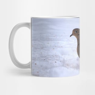 Watchful Winter Mourning Dove On The Snow Mug